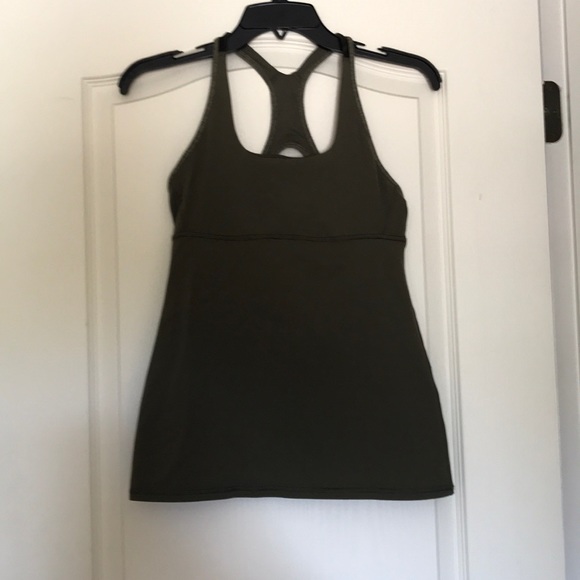 Army Green LuluLemon Athletic Tank Top - Picture 1 of 4